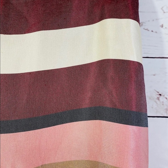 H&M Skirt Womans Sz 10 Striped Lined Back Zip Spring Pink Easter Ladies - Picture 4 of 8